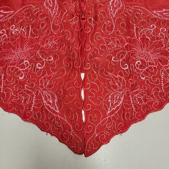 Red Blouse Top Embroidered New Size XS/S  NEW - Picture 8 of 11
